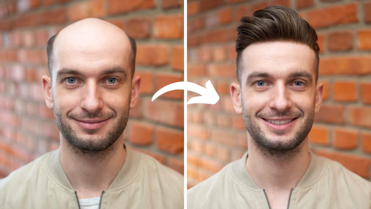 System uzupełniania włosów - przed i po